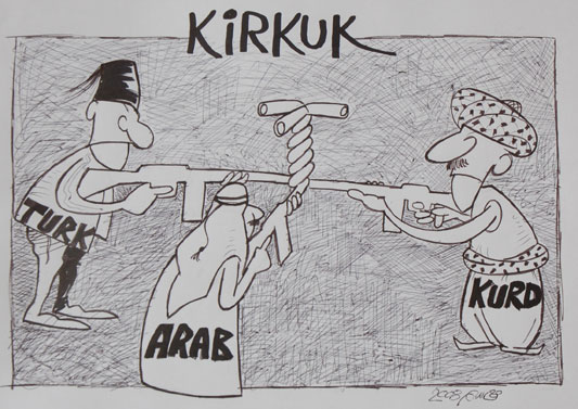 Illustration: Iraqi cartoonist Qassem H.J., published in the NY Times - August 19, 2008